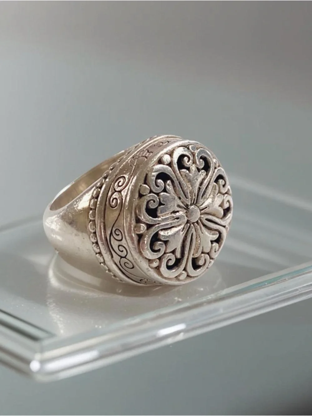 Brighton RARE STERLING SILVER Retired Statement Ring. Size 6 - Picture 1 of 10
